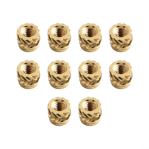 Top Tier Brass Knurled Heat Set Threaded Inserts For 3D Prints And Thermoplastics, M2 to M6 size, heavy-duty grip, set of 10.
