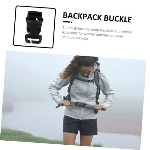 2.75 Inch Side Release Buckles For Backpacks And Belts, Detachable Replacement Clips For Hiking Gear, front view on backpack
