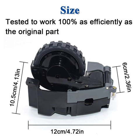 Wheel Module Duo Left And Right Replacement For Roomba I7 I7Plus I8 I6 I6Plus I4 I3 I3Plus J7 E5 E6 E7 size dimensions