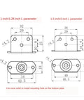 Technical drawing showing dimensions for 4 Pack Soft Rubber Furniture Casters With Swivel Wheels For Carts And Home Goods Silent Smooth Rolling Stem Mount 2 Brake And 2 Non Brake Great For Cabinets Desks Furniture And DIY Projects