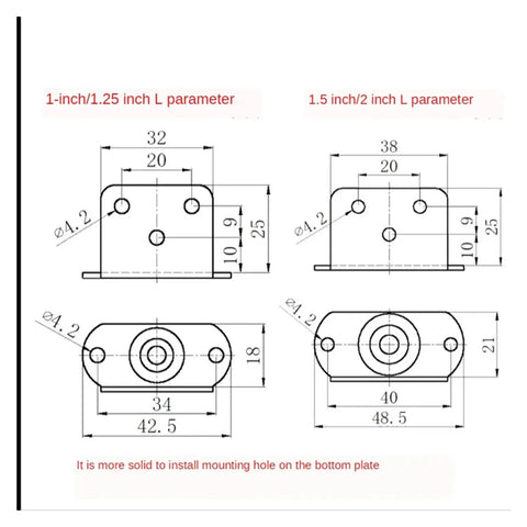 Technical drawing showing dimensions for 4 Pack Soft Rubber Furniture Casters With Swivel Wheels For Carts And Home Goods Silent Smooth Rolling Stem Mount 2 Brake And 2 Non Brake Great For Cabinets Desks Furniture And DIY Projects