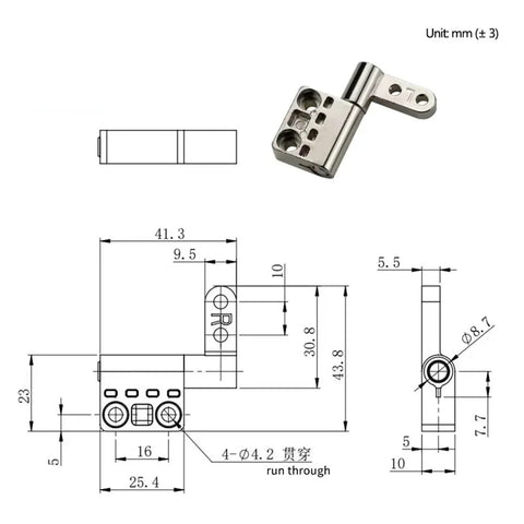 360-degree rotating torque zinc alloy damping hinge, silver finish, 1 piece, Amazon