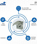 Weatherproof Temporary RV Outlet Box With 50A 14-50R Receptacle shown with features like all-in-one construction and UL listed