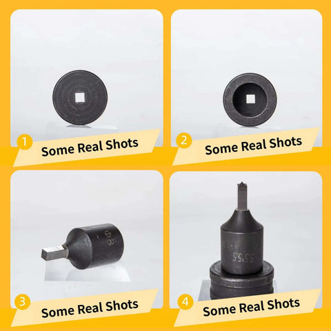 Close-up views of Heavy Duty Square Punch Die For CH70 Hydraulic Press 13.5x13.5mm with steel body for metalwork precision