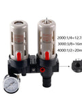 Half Inch Air Compressor FRL Combo with Oil Water Separator and Filter Regulator Lubricator in heavy duty metal