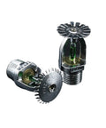 Five Pack Bronze Pendent Sprinklers Brimming With 93 Degree Thermal Trigger And Snug One Half Inch Connections Crafted For Hardworking Gyms And Public Venues To Provide Hella Dependable Fire Suppression Without Giving You Any Grief During Setup. Two bronze pendent sprinklers with thermal triggers.
