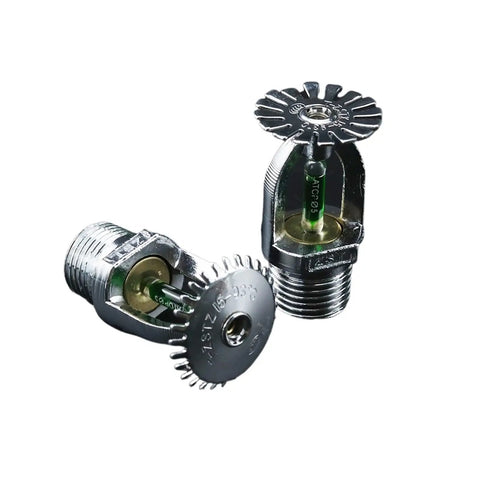 Five Pack Bronze Pendent Sprinklers Brimming With 93 Degree Thermal Trigger And Snug One Half Inch Connections Crafted For Hardworking Gyms And Public Venues To Provide Hella Dependable Fire Suppression Without Giving You Any Grief During Setup. Two bronze pendent sprinklers with thermal triggers.