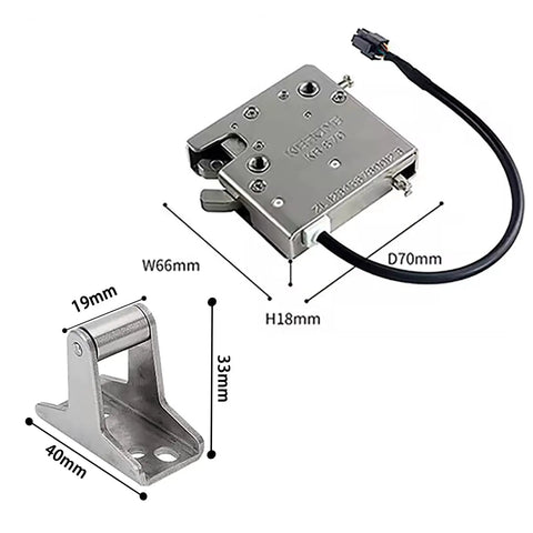 12V Waterproof Electronic Rotary Latch With Motor Servo Locking System for Logistics Lockers Dimensions and Components