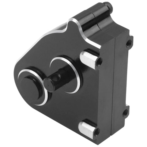 Rock Solid Heavy Duty Metal Transfer Case Gearbox For 112 Scale Rc Crawlers featuring angled view highlighting steel construction.