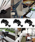 Heavy Duty Desk Lamp Swing Arm Clamp Set Of Three Non Marring Plastic Bracket Holder mounted on various surfaces.