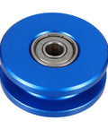 Aluminum U Groove Pulley Wheel With Heavy Duty Silent Roller And Double Bearings For Fitness Equipment And Home Gym Cable Systems For Durable Gym Pulley Wheel To Improve Smooth Quiet Workouts, blue aluminum pulley wheel with dual bearing center