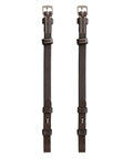 Bridle Cheek Pieces With Hook Fastening White Stitching One Half Inch Wide Havana Brown Full Size Premium Vegetable-Tanned Leather