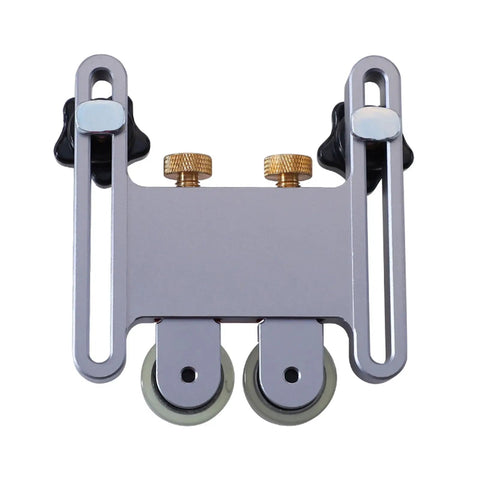 Pro Grade Table Saw Roller Jig For 30 Mm Sliding Tracks And T Slots Aluminum Alloy With Anodized Finish And Double Polyurethane Wheels Smooth Feeding System For Woodworking Projects.