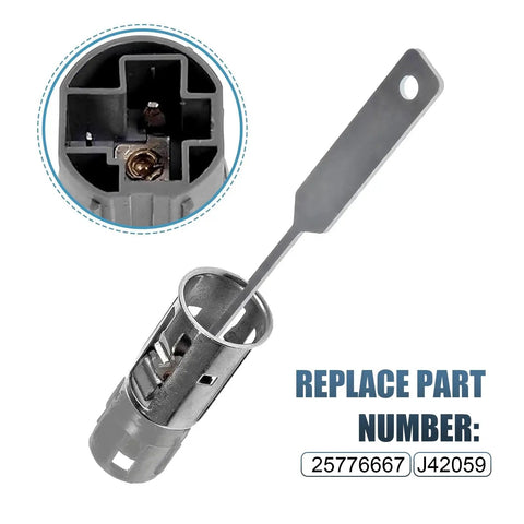 Universal Cigarette Lighter Socket Replacement With Removal Tool Fits Most Cars, Durable Heat Resistant Base, Part Number 25776667 J42059