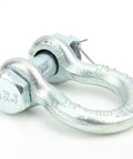 Heavy Duty Bow Anchor Shackle For Ship Lifting 2T To 6.5T Galvanized Alloy Steel Hardware Tool With Nut close-up view, showing the shackle's hardware.