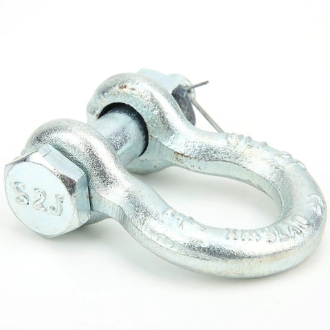 Heavy Duty Bow Anchor Shackle For Ship Lifting 2T To 6.5T Galvanized Alloy Steel Hardware Tool With Nut close-up view, showing the shackle's hardware.