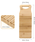 No Sweat Bamboo Washboard For Hand Washing Clothes With Non Slip Base and Deep Grooves, 15.7in tall, bamboo material.
