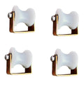 50mm Round Tube Pulleys Kit 4 Pack With U Shaped Groove Movable Cable Guide Wheels Track Wheel Short Bracket, 12mm bore