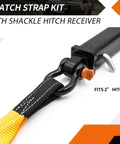 Nylon Recovery Kit With Hitch Receiver And Shackles For Off Road Recovery, 3 Inch By 20 Foot Snatch Strap 35000 Lb Break Strength