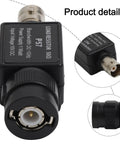50 Ohm BNC Male to Female Adapter With 1 Watt Dummy Load Resistor, DC to 1 GHz RF Signal Testing Accessory, front and side view