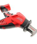 M18 Hackzall Cordless One Handed Reciprocating Saw Kit with compact red and black build, visible blade clamp