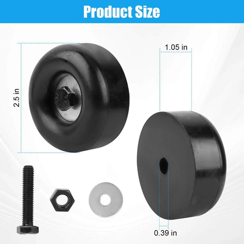 2.5 Inch Trailer Ramp Door Bumper Kit with round rubber stops and screw hardware for cargo trailers, 4 pack