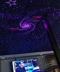 Twinkle Dual Port 12W Starlight Headliner Kit For Car And Home Ceiling Decoration with glowing purple starry lights.
