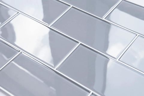 Glass Peel And Stick Subway Tile Backsplash For Kitchen Self Adhesive And Easy Install 5 Sheets Covering 5 Sq Ft Each 15 Inch By 12 Inch 4 mm Thick No Grout Or Mess Modern Shine Great For Quick Kitchen Upgrades showing reflective glossy surface