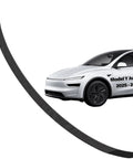 Drop In Badass Aero Upgrade For The Tesla Model Y Juniper Rear Spoiler Trunk Lip Tail Wing, carbon fiber material, side view.