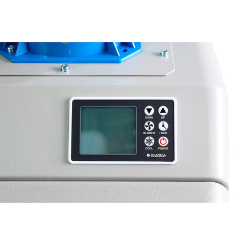 Control panel of Industrial Grade Portable Air Conditioner With Triple Cold Air Nozzles To Crush Summer Heat Fast Covers Two Thousand Six Hundred Square Feet For Workshops And Server Rooms Features Quick Clean Washable Filters And Rolls Anywhere You Need It.