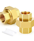 Durable Brass Union 3/8 NPT Female To 3/8 NPT Female Pipe Fitting For Plumbing And Hydraulic Lines Heavy Duty Connector
