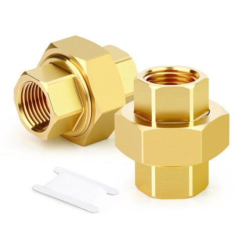 Durable Brass Union 3/8 NPT Female To 3/8 NPT Female Pipe Fitting For Plumbing And Hydraulic Lines Heavy Duty Connector