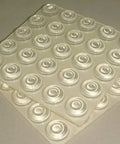 Sound Dampening Door Bumpers Half Inch Dia 5mm Height Soft Durometer Two Stage Impact With Clear Adhesive Sheet Of 100