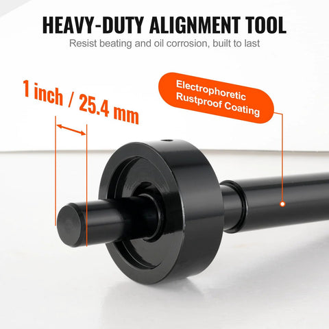 Gimbal bearing alignment and install kit with a black metal shaft and circular bearing jig