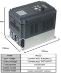 Radical Three Phase Variable Frequency Drive 380V 400V Seven Point Five 11KW Motor Speed Controller Inverter Solid Choice For Industrial Machinery Units Efficient Silver Case Vfd Converter Reliable Performance And Simple Setup For Small And Big Biz, 220x150x172mm silver metal unit