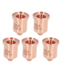 Top Tier Pocreation Plasma Electrode Tip 220819 brass consumable set of five, fits PMX 65, 85, 105, 65A range.