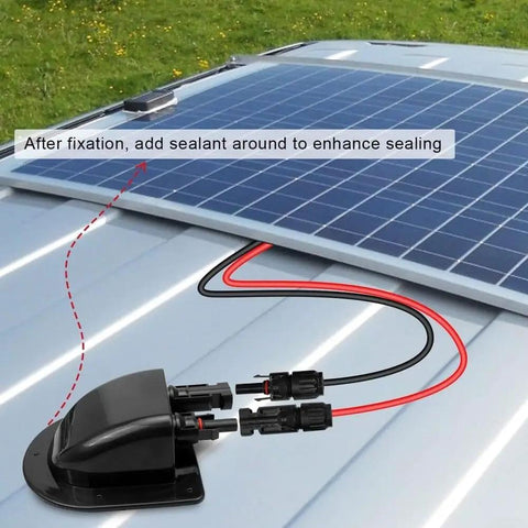 Built Tough Solar Cable Gland Kit 10AWG 2m Extension Cord With Waterproof IP68 ABS Junction Box And Connectors for off-grid RV roof