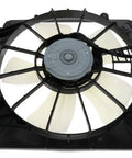 Direct Fit Cooling Fan Assembly For Honda Civic Heavy Duty Black Shroud Ultra Quiet Motor top view showing motor and blade design