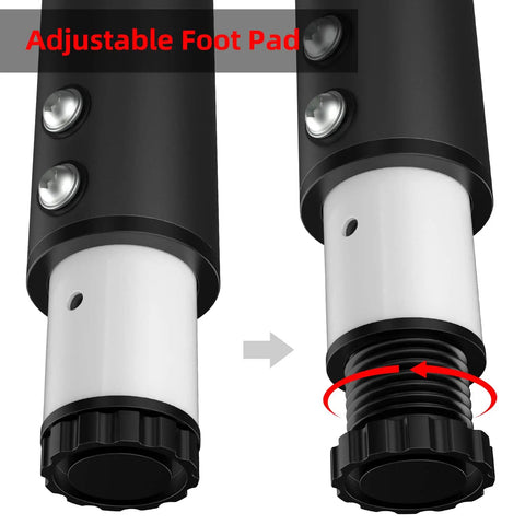 Set Of 4 Built Tough Adjustable Table Legs, 21.5 To 37 Inches, 2 Inch Diameter Metal Desk Legs with adjustable foot pad detail
