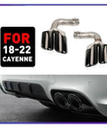 Stainless Steel Exhaust Tip Upgrade For Porsche Cayenne 2018 To 2022 Black Coated Exhaust System Pipe Muffler Tip
