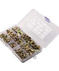 Rivet Nut Assortment Kit 150Pcs Six Sizes M3 M4 M5 M6 M7 M8 Zinc Plated Carbon Steel Threaded Inserts For Auto Repair, Furniture Assembly, Home Improvement And DIY Projects in labeled plastic case