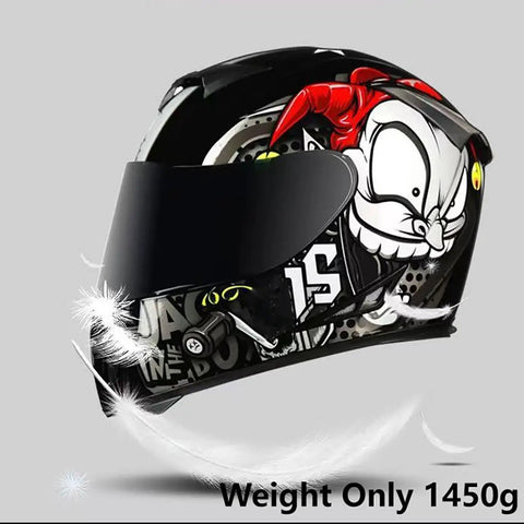 Four Seasons Full Face Motorcycle Helmet With Flip Up Double Visors DOT Approved for Adults Men and Women, side view design