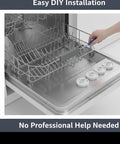 Hand installing Replacement Dishwasher Roller And Bracket Kit Four Pack for smooth gliding in open dishwasher drawer