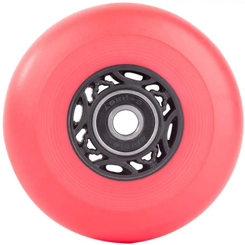 Front view of a red 68mm 90A Ripster Wheel with ABEC 9 Bearings for a Mini Ripstik Ripstick Mini 2-Wheeled Caster Board Carving Wave Board.