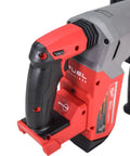 Close-up of One Inch Sds Plus Brushless Rotary Hammer Cordless Kit Featuring Dual Six Ah Batteries And Fast Charger handle design.