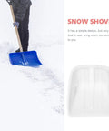 Lightweight Plastic Shovel Head Replacement For Grain Handling And Snow, Portable Polypropylene Farm Tool For Outdoor Cleanup, Easy To Carry And Versatile Shovel Head, blue snow shovel head in use