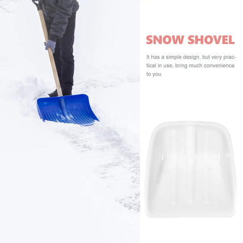 Lightweight Plastic Shovel Head Replacement For Grain Handling And Snow, Portable Polypropylene Farm Tool For Outdoor Cleanup, Easy To Carry And Versatile Shovel Head, blue snow shovel head in use