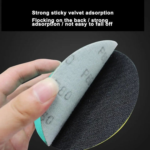Premium 125Mm Wet And Dry Sanding Discs With Hook And Loop Backing, 100PCS of waterproof silicon carbide showing sticky velvet adsorptive backing.