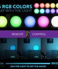 16 RGB colors display of 6-Inch RGB LED Globe Orb Light With Remote, Dope Mood Lamp For Kids And Home, 16 Dimmable Colors And 4 Modes