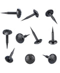 Top Shelf Vintage Flower Upholstery Tacks 200 Pack Small 5/16 Inch Head Nails, matte black gray finish, floral design, decorative nails.